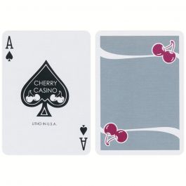 McCarran Silver Cherry Casino Playing Cards & Clear Protective Playing Cards Case